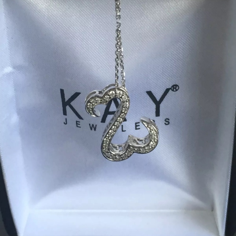 Kay jewelers open heart white gold and diamond